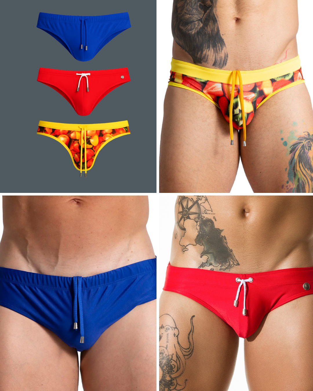 Brazilian Heat Swim Brief Trio - Tropical Seduction by GIGO Underwear