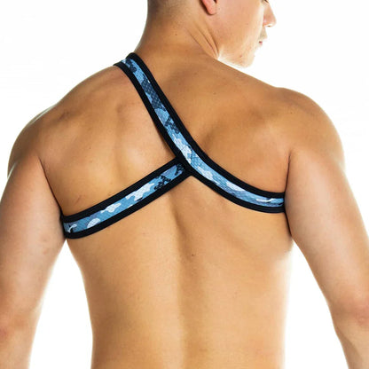 Camo Black Harness front view by Gigo Underwear