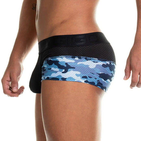 Camo Black Trunk front view by Gigo Underwear