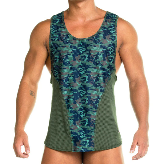 Camo Green Tank by Gigo Underwear