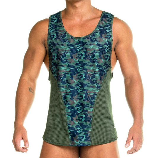 CAMO GREEN TANK - Gigo Underwear & MensWear