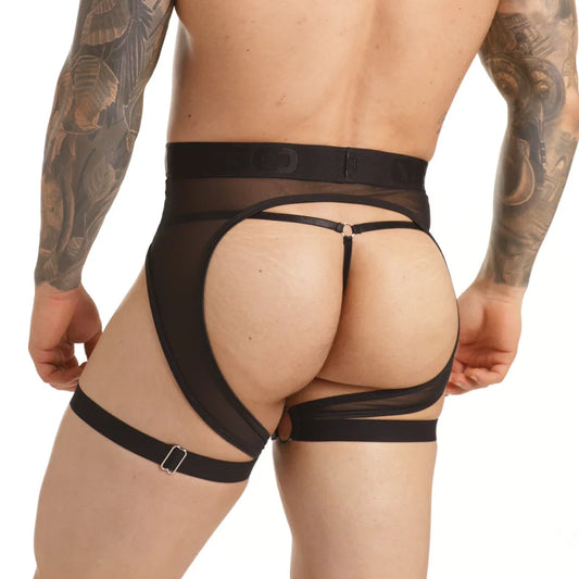 Clandestine Gstring Gelbert Belt front view by Gigo Underwear