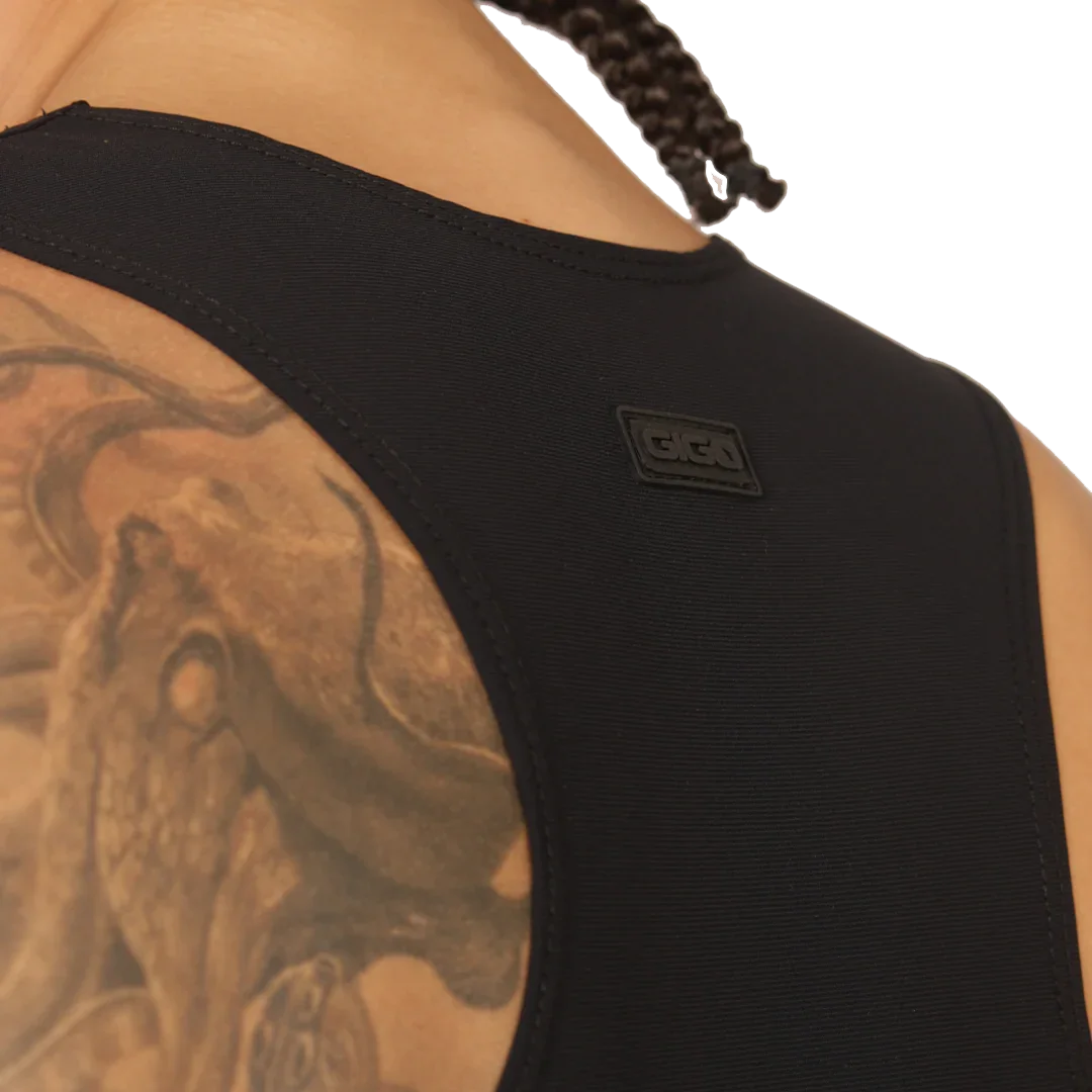 Club Black Tank front view by Gigo Underwear