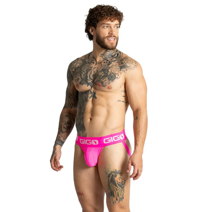 Colors Fucshia Jock on model by Gigo Underwear