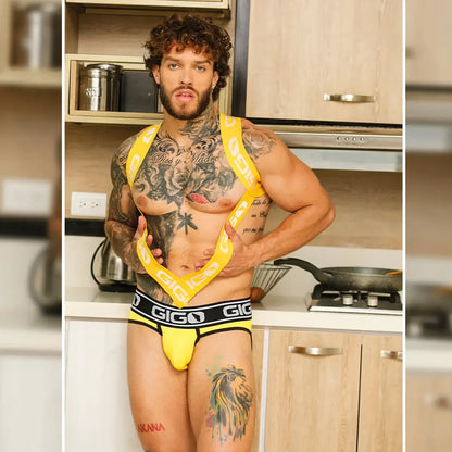 Colors Yellow Harness back view by Gigo Underwear
