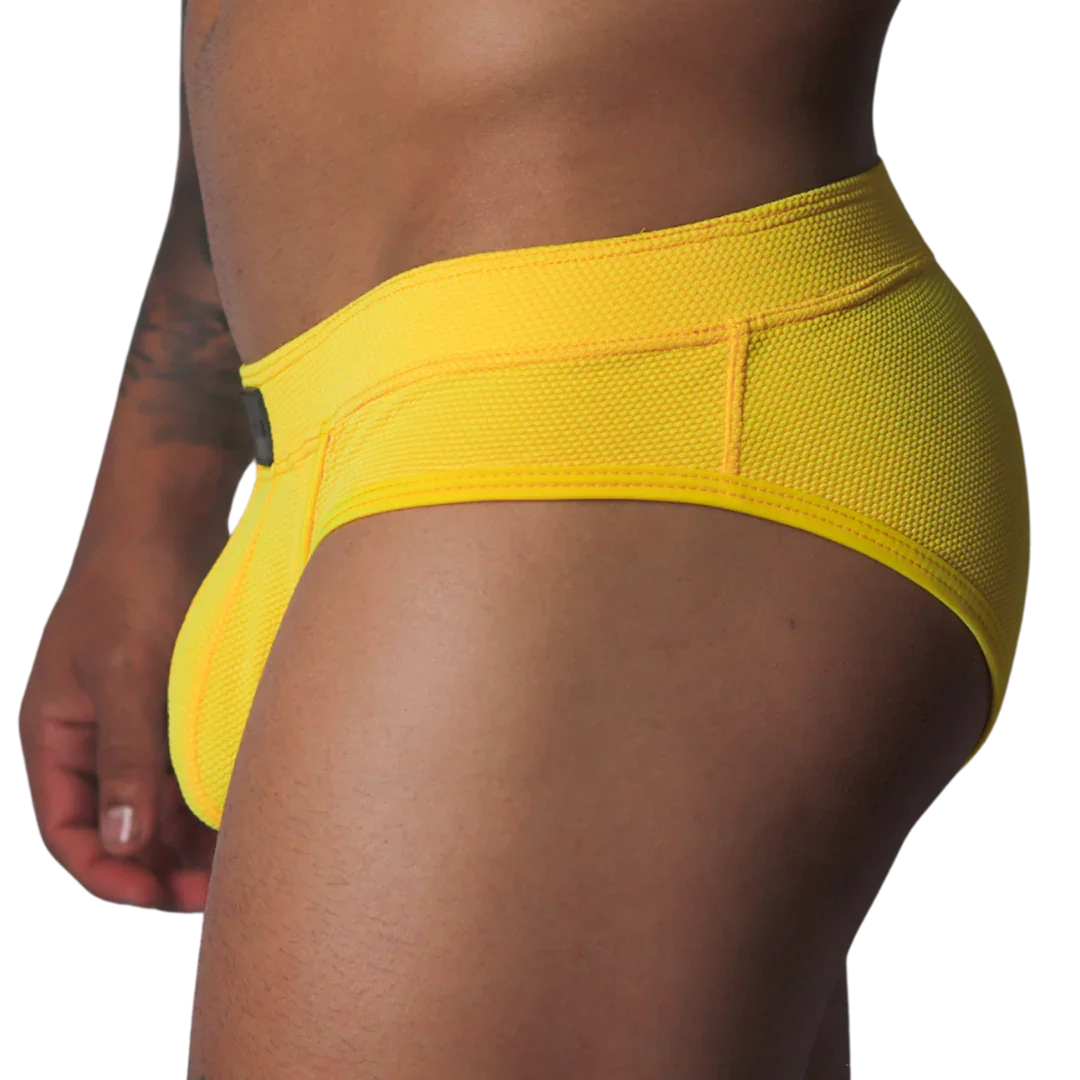 Cookie Yellow Brief front view by Gigo Underwear