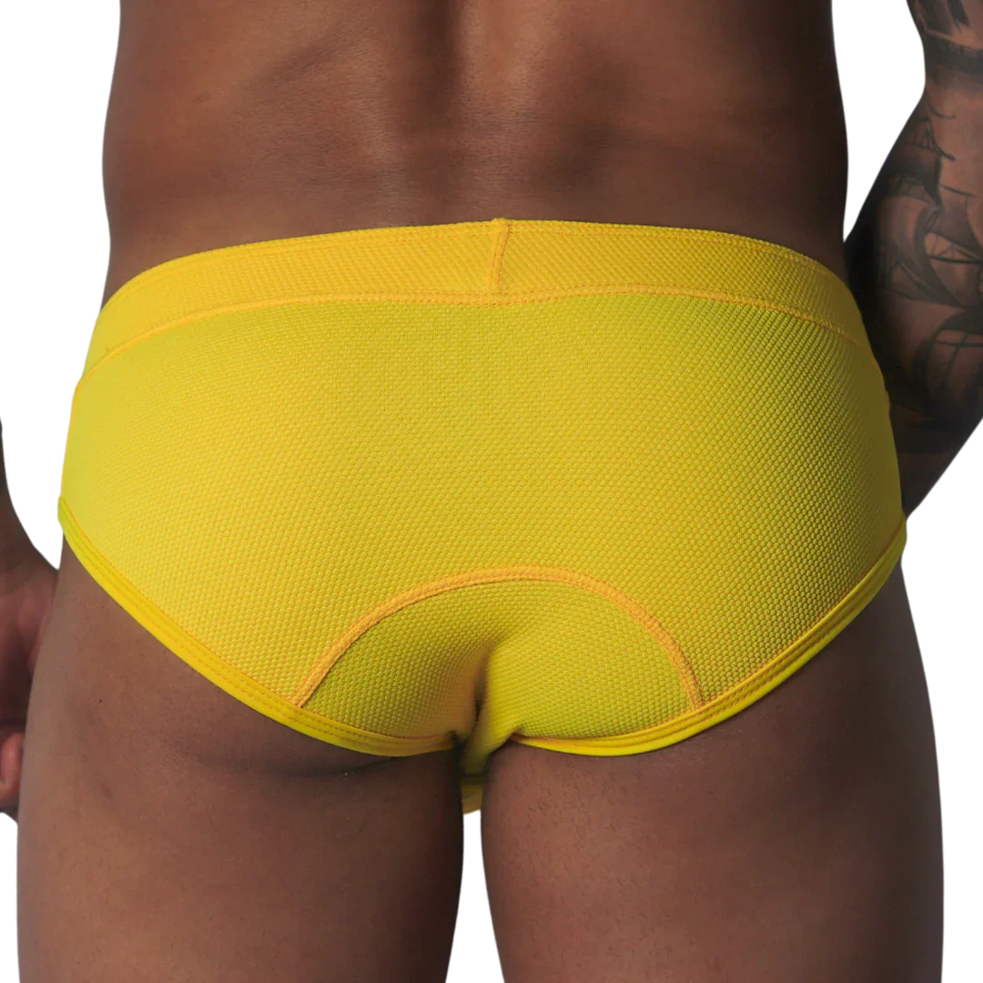 Cookie Yellow Brief back view by Gigo Underwear