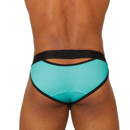COOL BLUE BRIEF - Bold Men's Brief with Contrasting Waistband