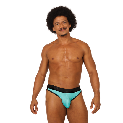 COOL BLUE BRIEF - Bold Men's Brief with Contrasting Waistband