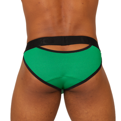 COOL GREEN BRIEF - Bold Men's Brief with Contrasting Waistband