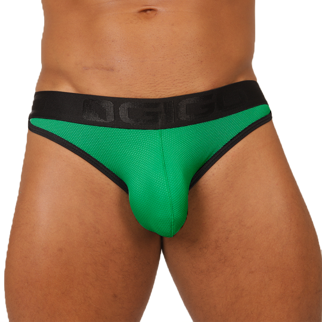 COOL GREEN BRIEF - Bold Men's Brief with Contrasting Waistband