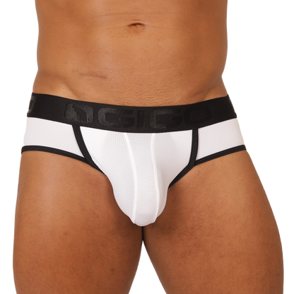 COOL WHITE JOCK THONG - Sexy Men's Jockstrap with Contrast Waistband