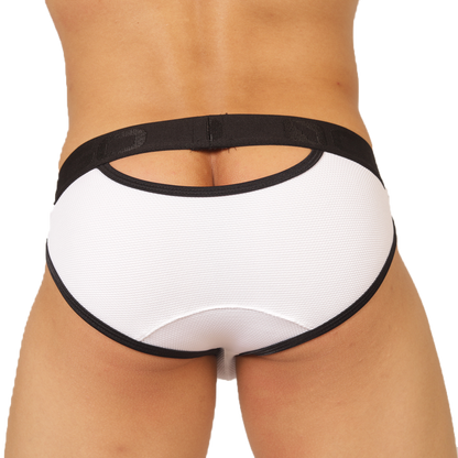 COOL WHITE BRIEF - Bold Men's Brief with Contrasting Waistband