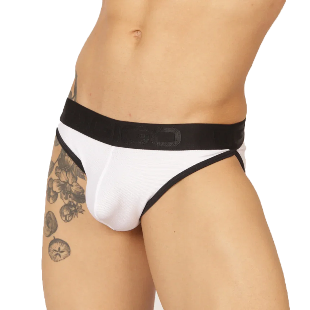 Cool White Brief front view by Gigo Underwear