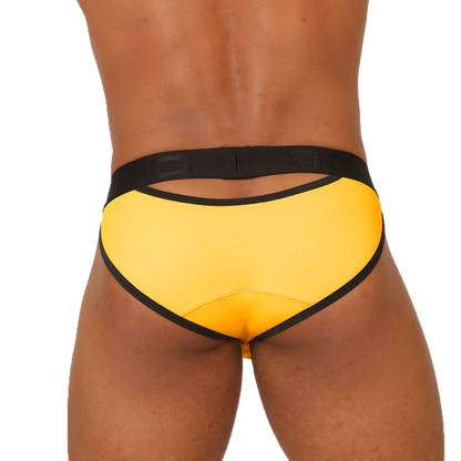 COOL YELLOW BRIEF - Bold Men's Brief with Contrasting Waistband