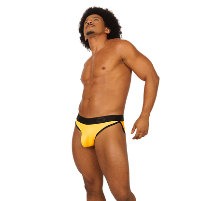 COOL YELLOW BRIEF - Bold Men's Brief with Contrasting Waistband