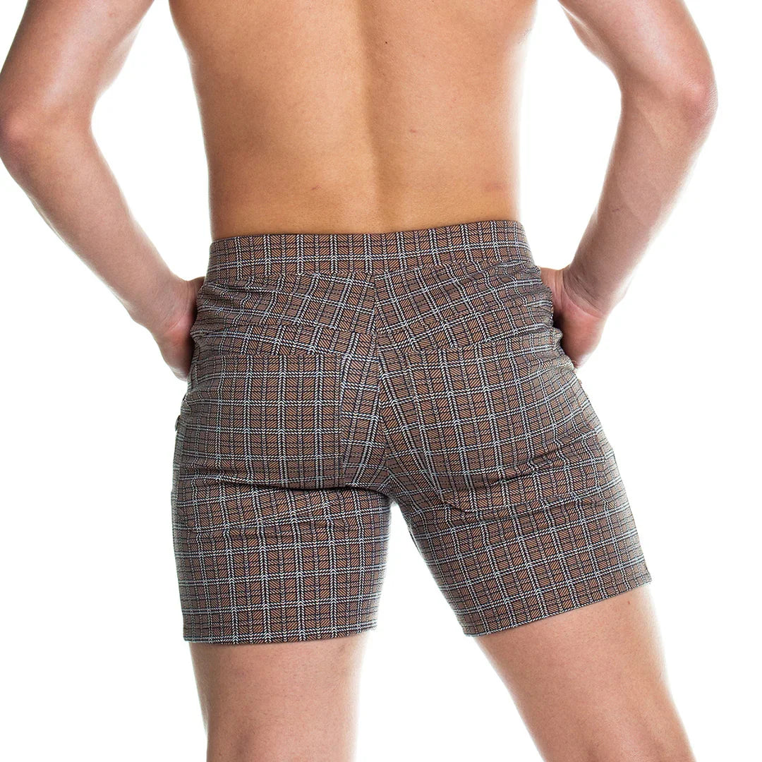 Formal Brown Square Short back view by Gigo Underwear