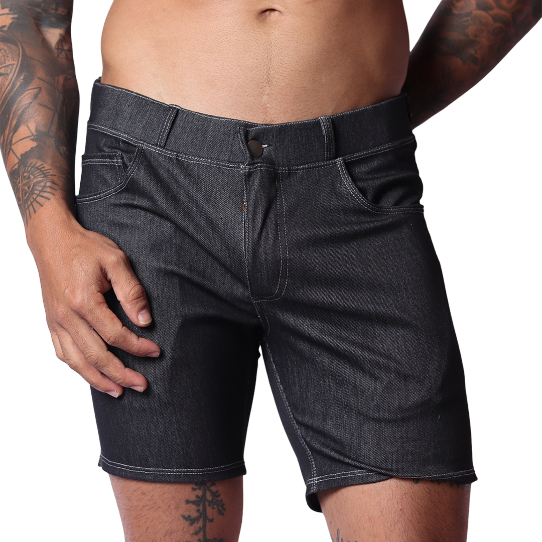 Denim Black Shorts by Gigo Underwear
