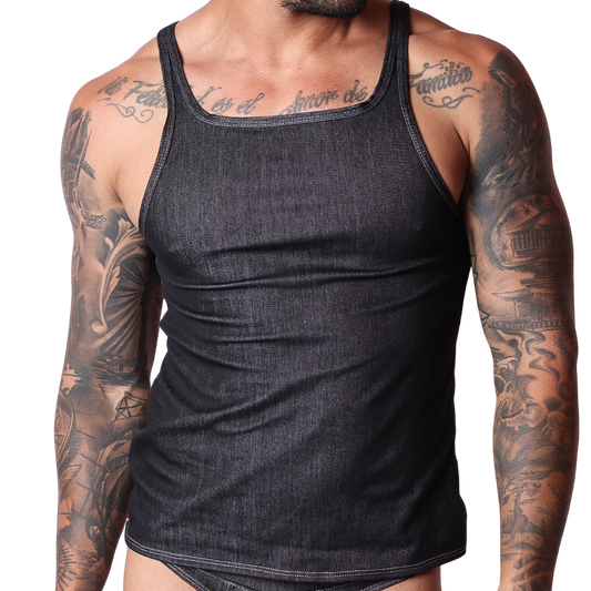 Denim Black Tank by Gigo Underwear