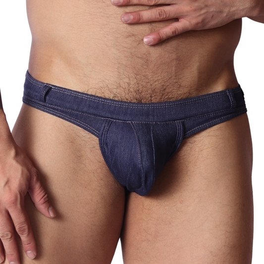 Denim Blue Thong by Gigo Underwear