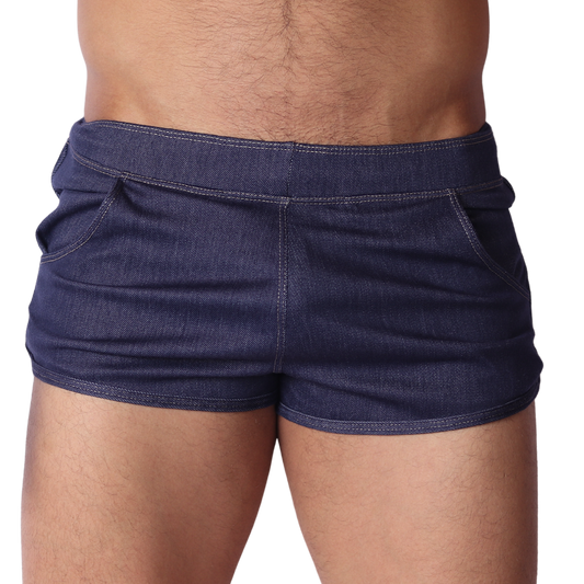 Denim Blue Hot Shorts by Gigo Underwear