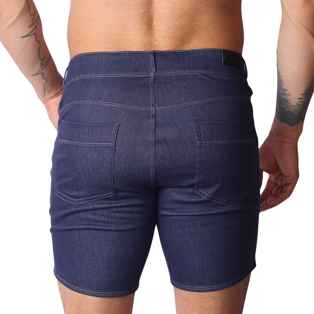 Denim Blue Shorts back view by Gigo Underwear