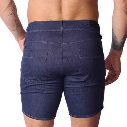 Denim Blue Shorts back view by Gigo Underwear