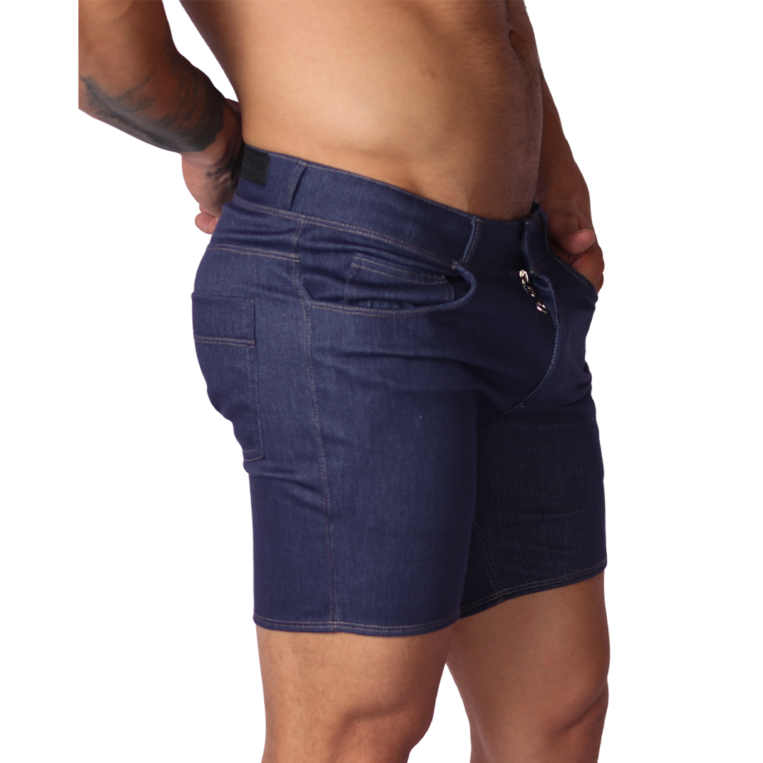 Denim Blue Shorts front view by Gigo Underwear