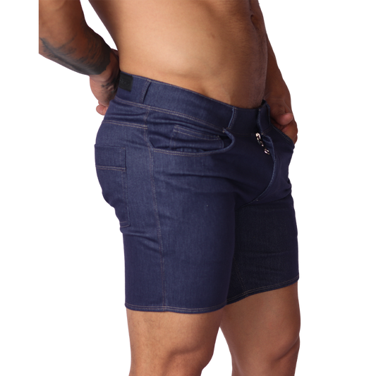 Denim Blue Shorts front view by Gigo Underwear