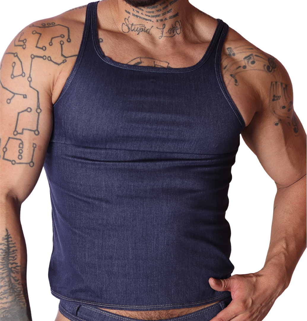 Denim Blue Tank by Gigo Underwear