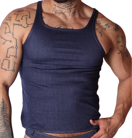 Denim Blue Tank by Gigo Underwear