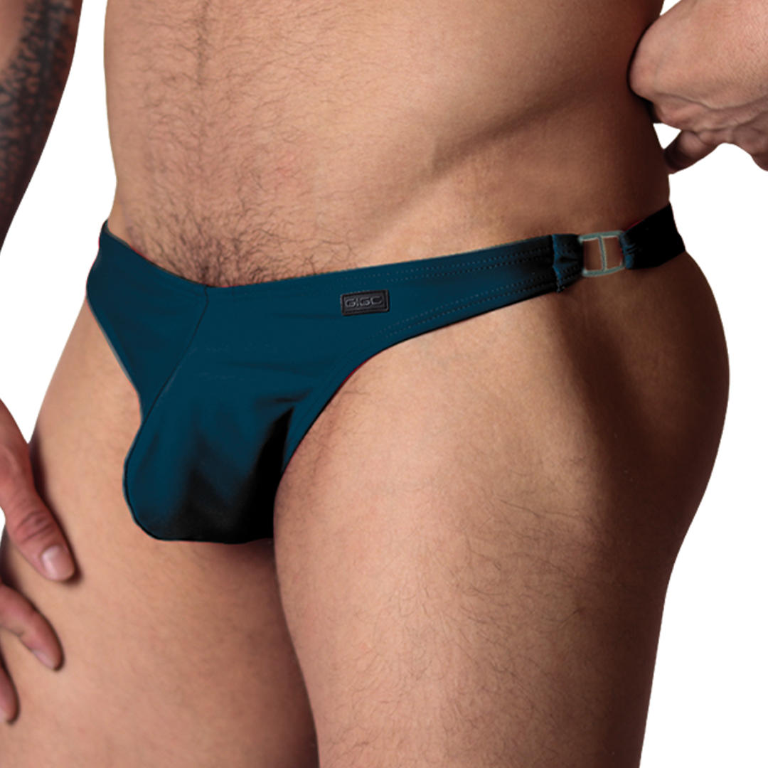 Dinamic Green Swim G String front view by Gigo Underwear