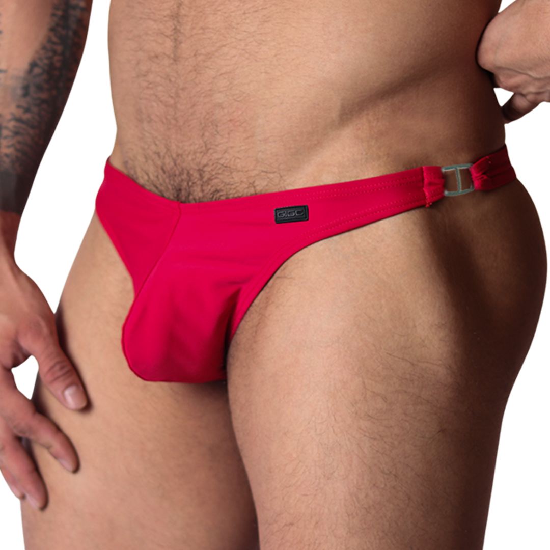 Dinamic Red Swim G String front view by Gigo Underwear