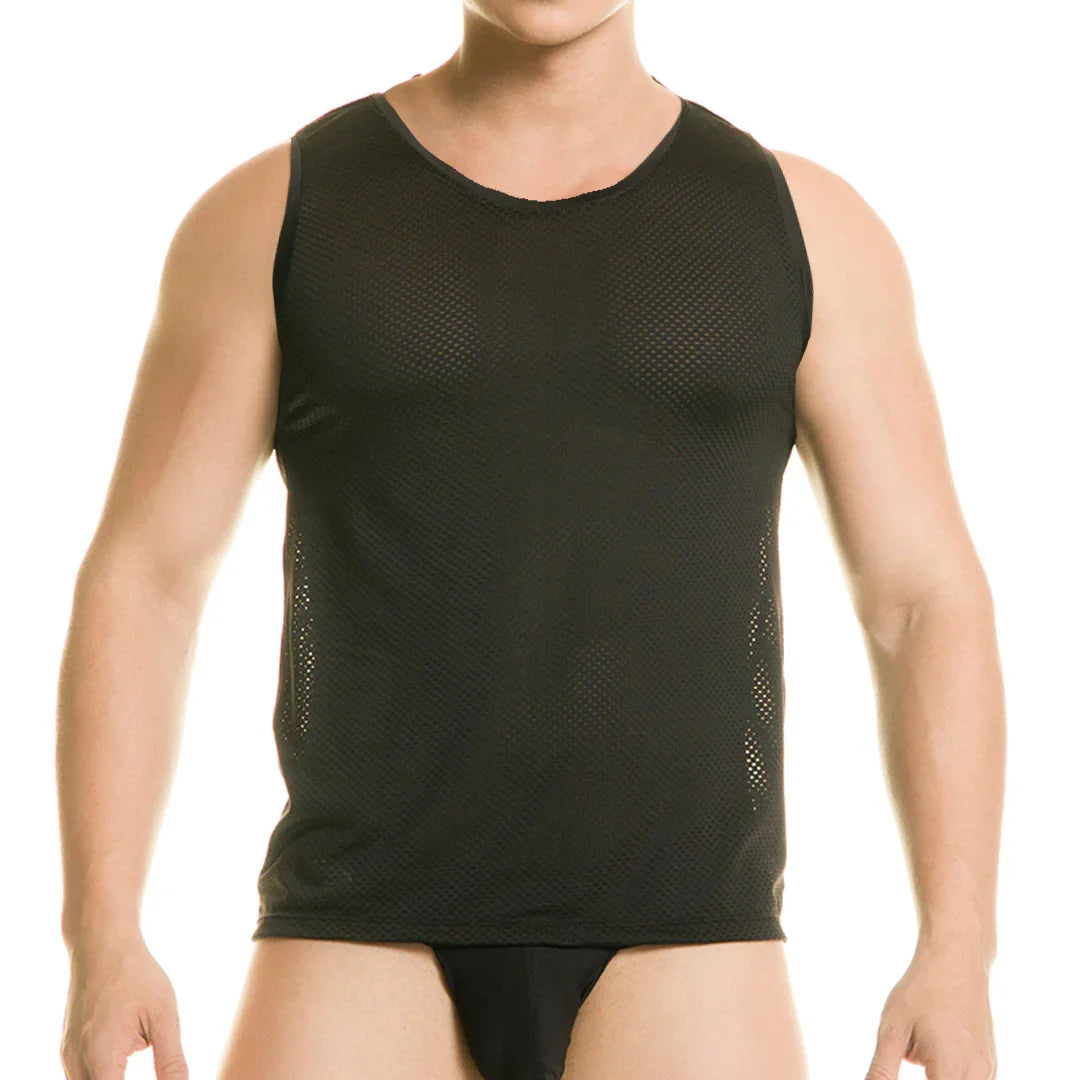 Diversity Black Tank front view by Gigo Underwear