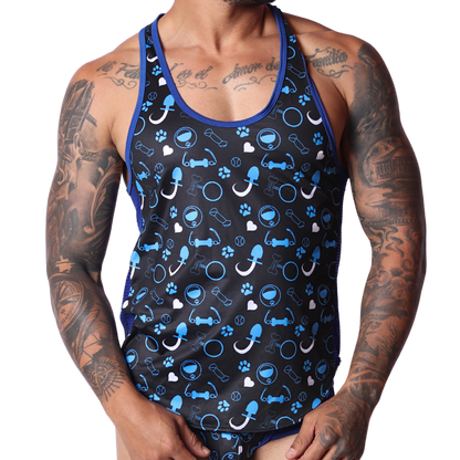 Dog Blue Tank by Gigo Underwear