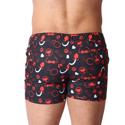 Dog Red Shorts back view by Gigo Underwear