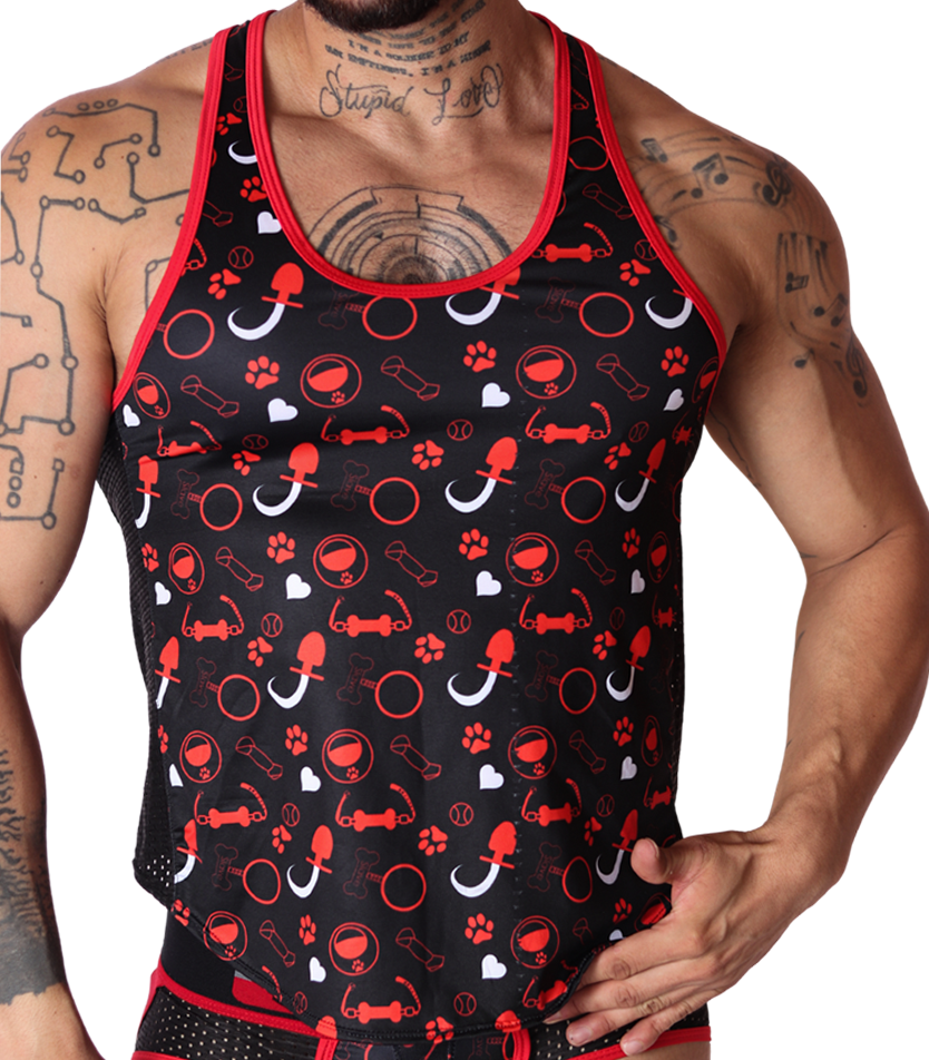 Dog Red Tank by Gigo Underwear