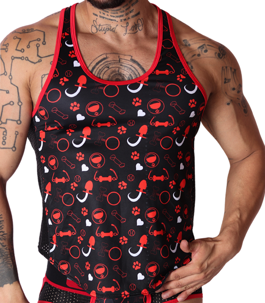 Dog Red Tank by Gigo Underwear