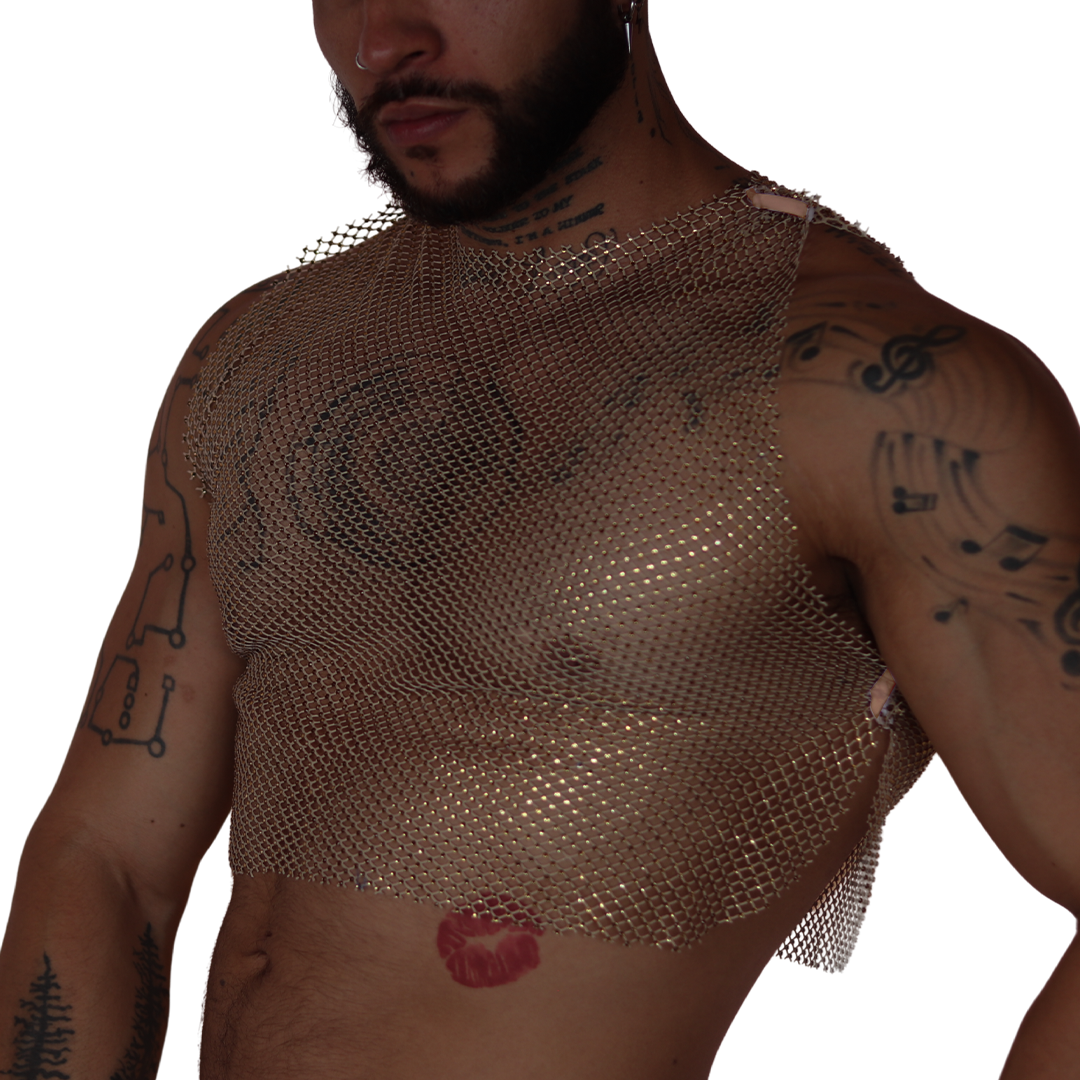 Diamond Beige Crop Top front view by Gigo Underwear