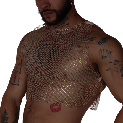 Diamond Beige Crop Top front view by Gigo Underwear