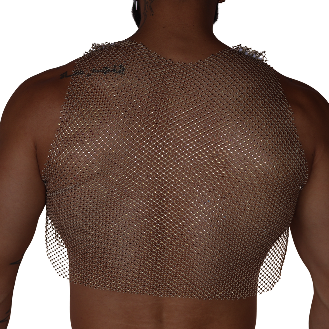 Diamond Beige Crop Top back view by Gigo Underwear