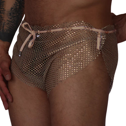 Diamond Beige Hot Shorts front view by Gigo Underwear