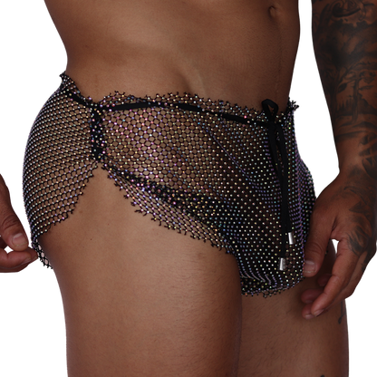 Diamond Black Hot Shorts front view by Gigo Underwear