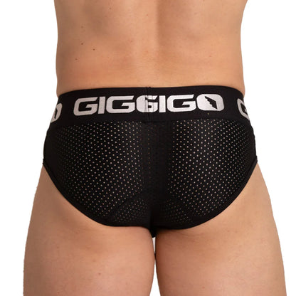 Energetic Black Brief back view by Gigo Underwear