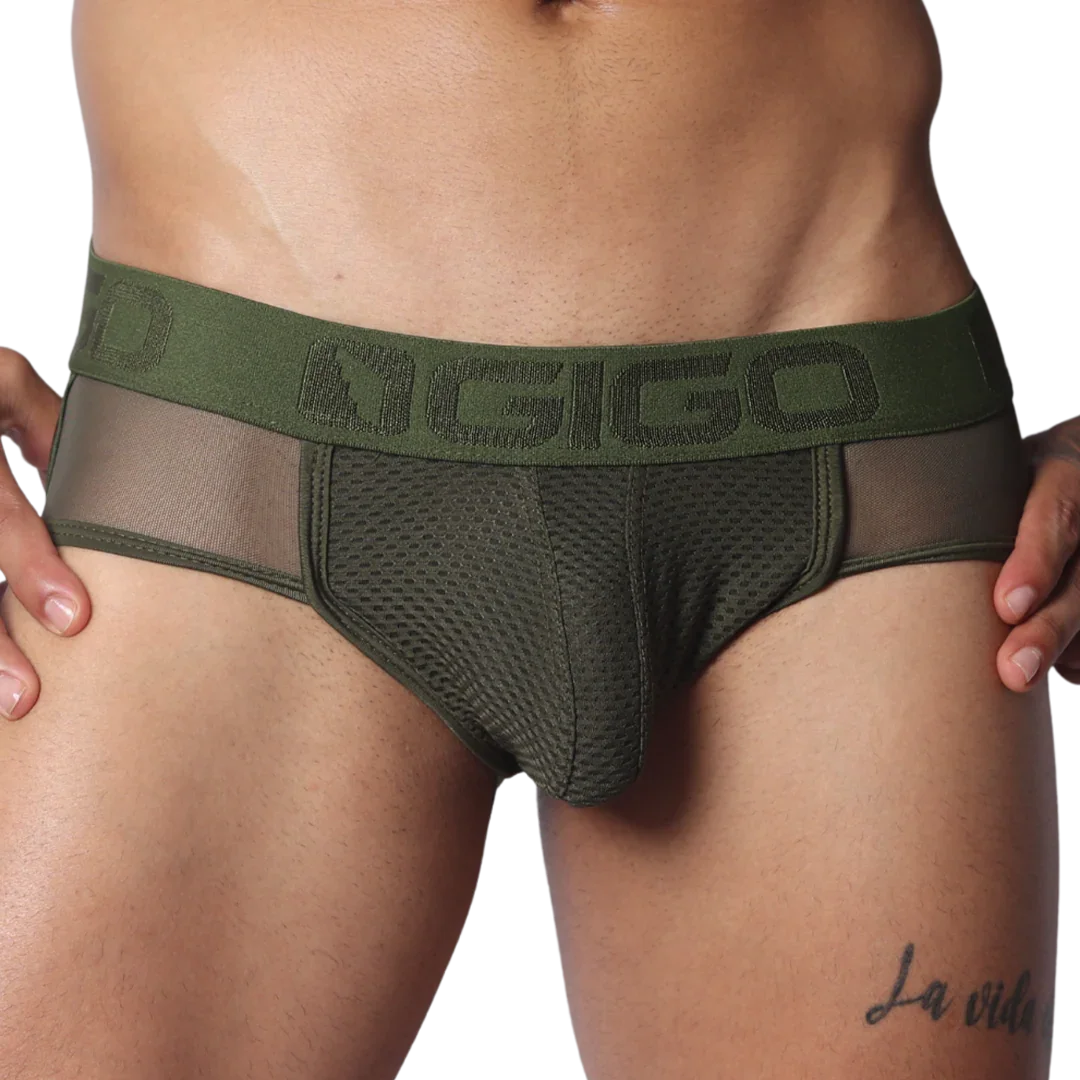 Evocative Green Jock Thong by Gigo Underwear