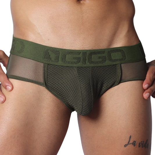 Evocative Green Jock Thong by Gigo Underwear