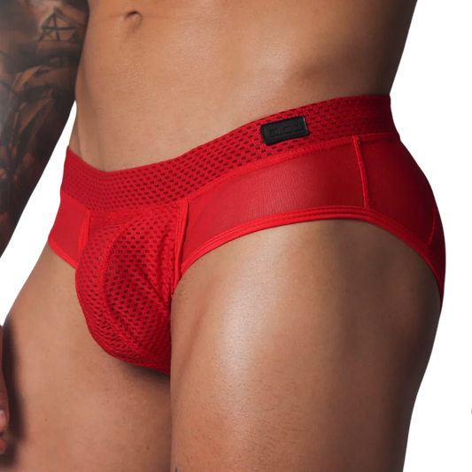 Evocative Red Brief front view by Gigo Underwear