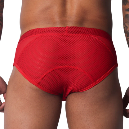 Evocative Red Brief back view by Gigo Underwear