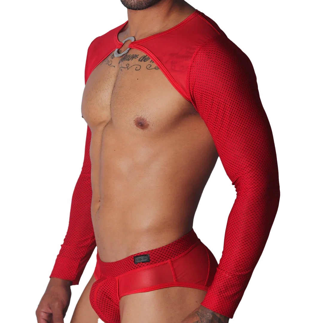 Evocative Red Harness front view by Gigo Underwear