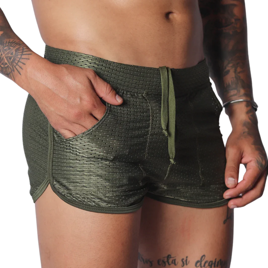 Exit Green Short front view by Gigo Underwear